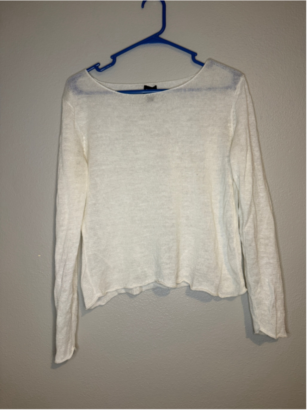 Eileen Fisher 100% Linen White Knit Sweater Size Small